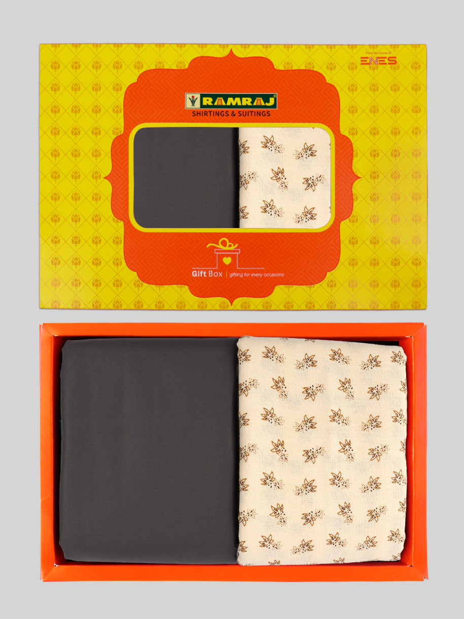 Men Cotton Blend Printed Shirting & Suiting Gift Box GL141