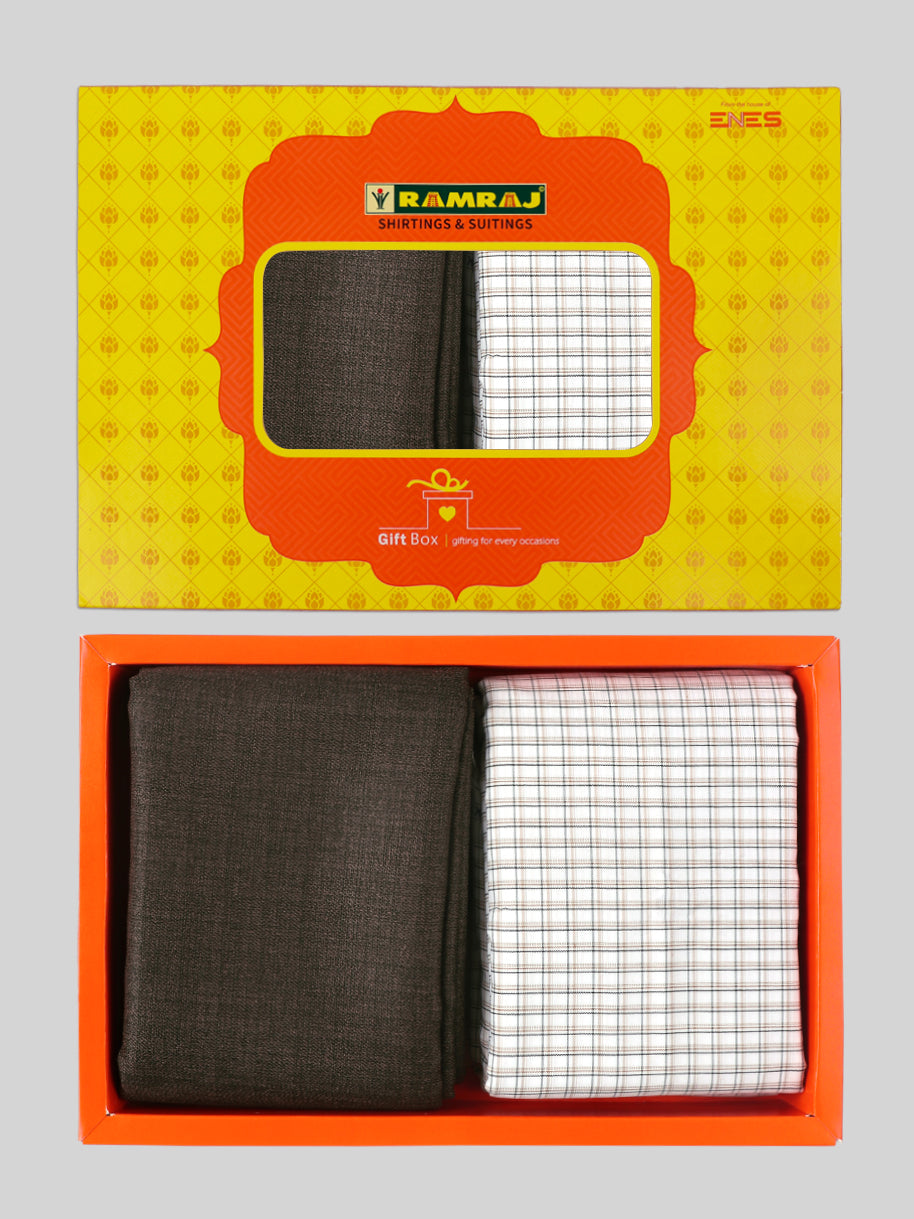 Mens Cotton Checked Shirting & Suiting Gift Box GL121