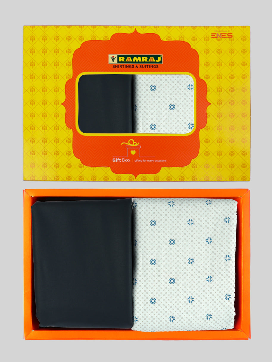 Men Cotton Blend Printed Shirting & Suiting Gift Box GL148