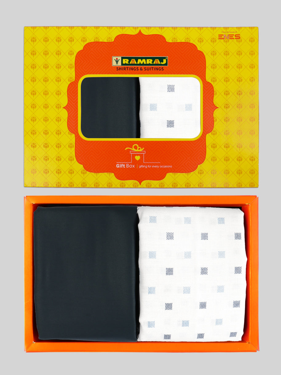 Men Cotton Blend Printed Shirting & Suiting Gift Box GL149
