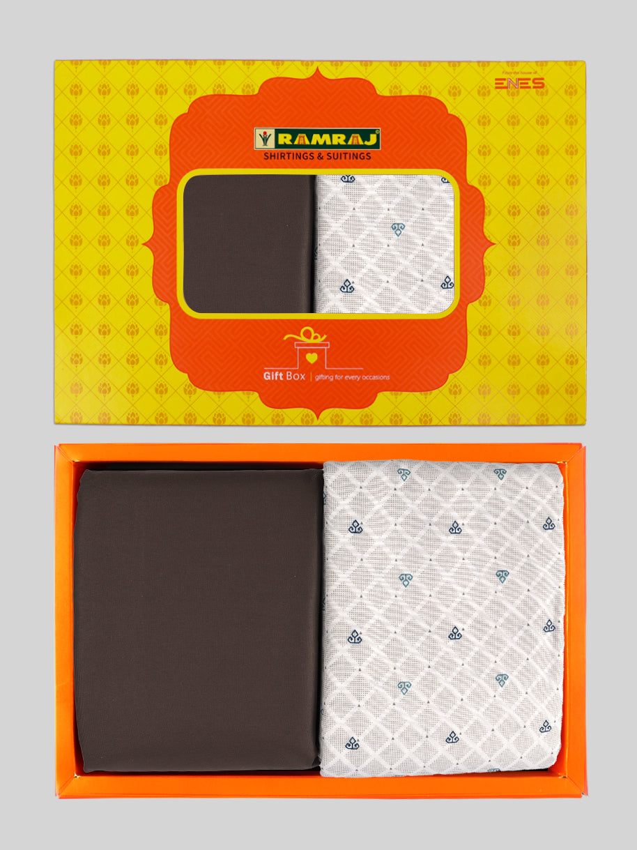Men Cotton Blend Printed Shirting & Suiting Gift Box GL144