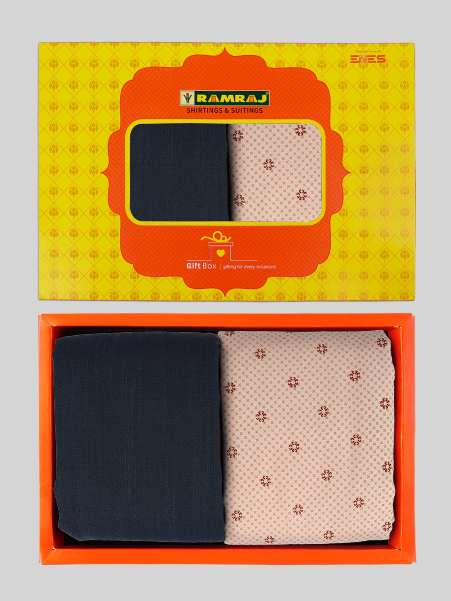 Men Cotton Blend Printed Shirting & Suiting Gift Box GL146