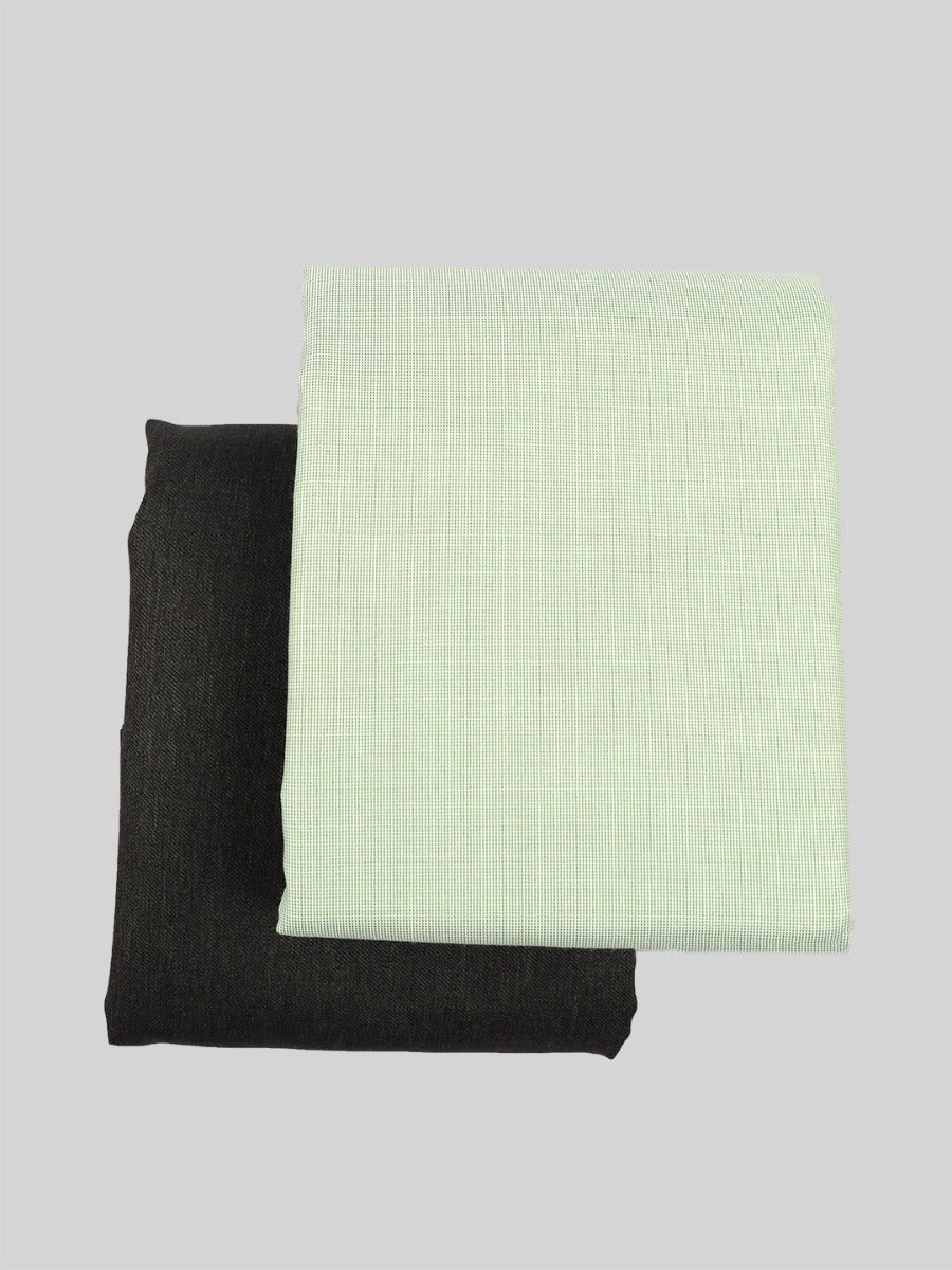 Cotton Plain Green Shirting & Grey Suiting Gift Box Combo GL82-Full view