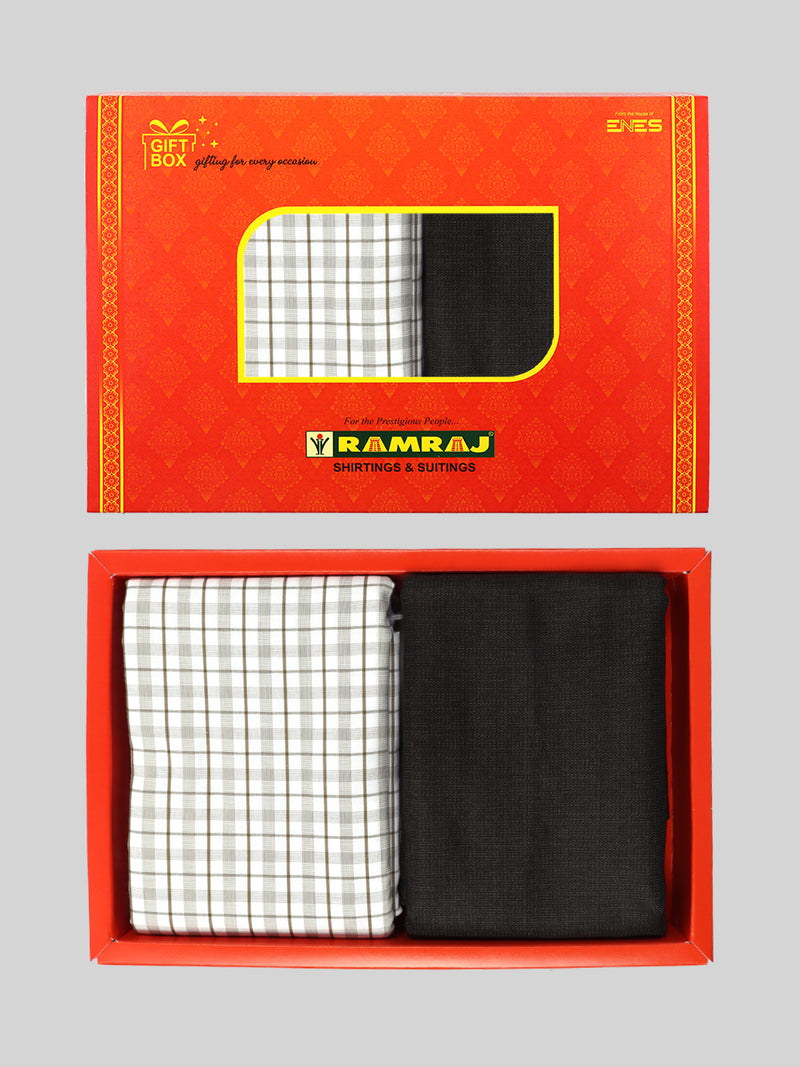 Cotton Checked Shirting & Suiting Gift Box Combo GL93