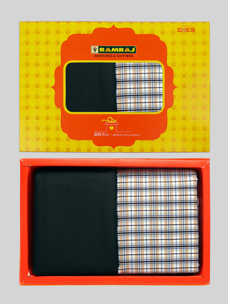 Mens Cotton Checked Shirting & Suiting Gift Box GL127