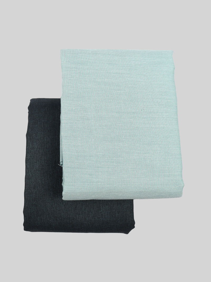 Cotton Plain Blue Shirting & Grey Suiting Gift Box Combo GL85
