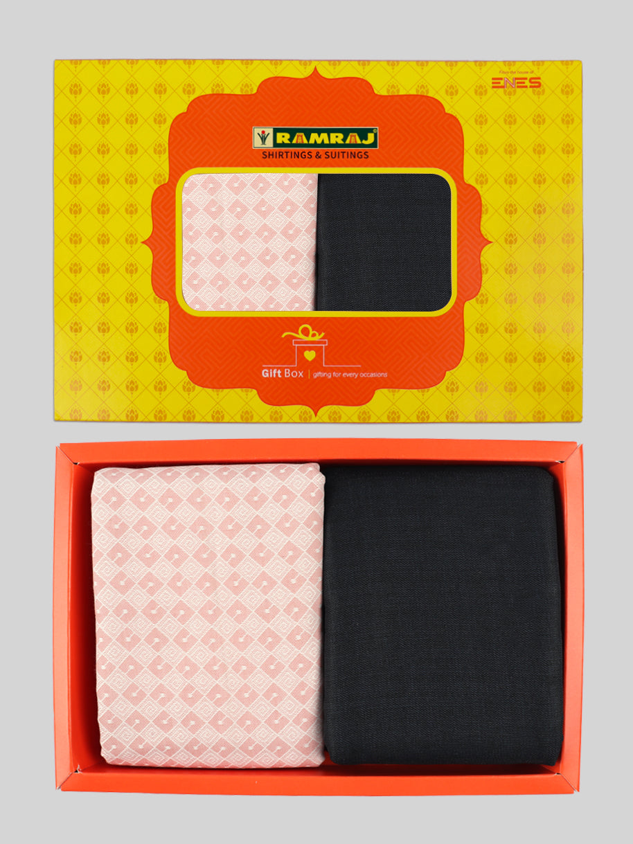 Men Cotton Blend Printed Shirting & Suiting Gift Box GL160