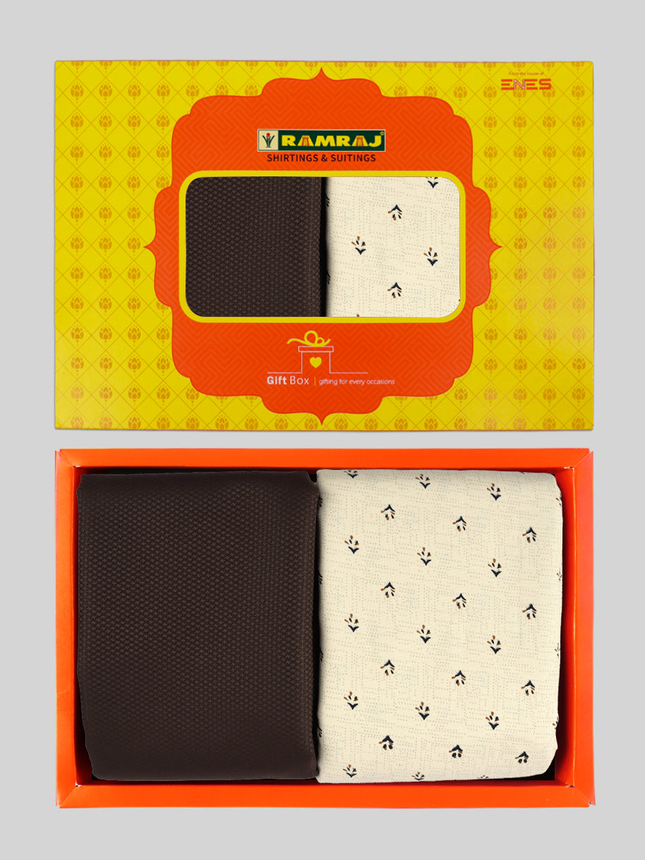 Men Cotton Blend Printed Shirting & Suiting Gift Box GL147
