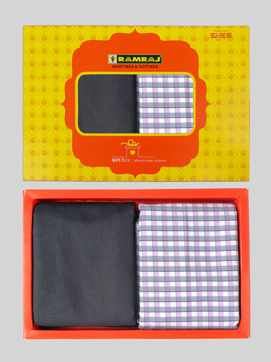 Mens Cotton Checked Shirting & Suiting Gift Box GL122