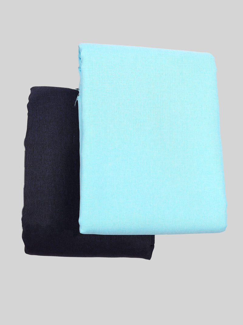 Cotton Plain Blue Shirting & Navy Suiting Gift Box Combo GL83