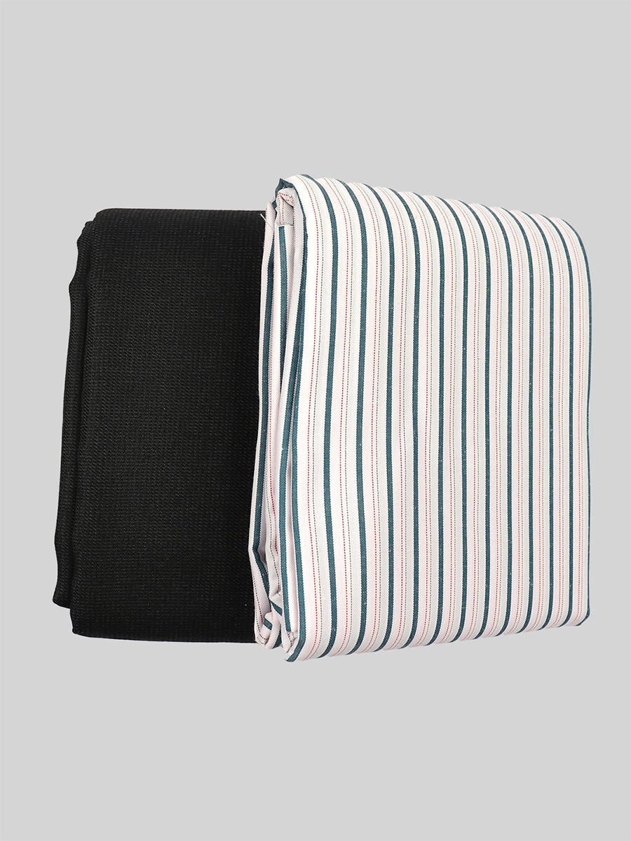 Cotton Blend Stripe Shirting & Suiting Gift Box Combo GL114