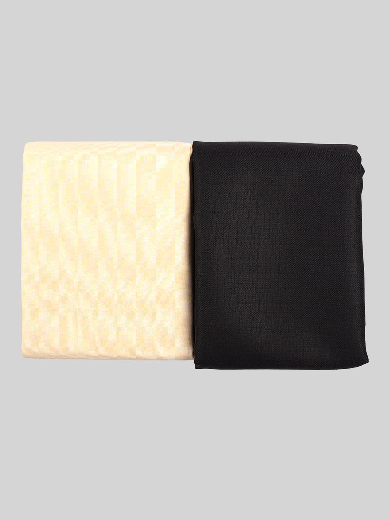 Cotton Plain Sandal Shirting & Brown Suiting Gift Box Combo GL87