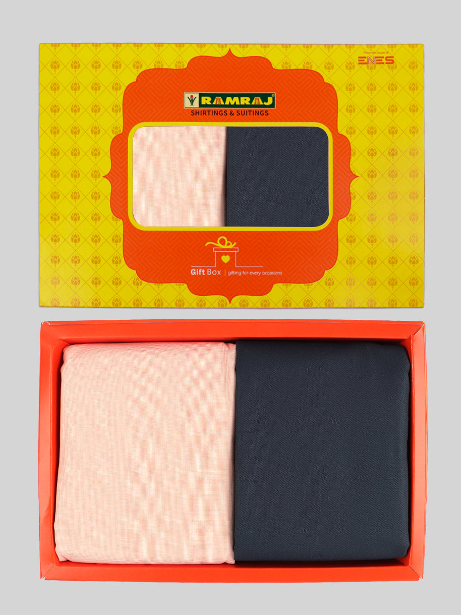 Men Cotton Blend Plain Shirting & Suiting Gift Box GL155