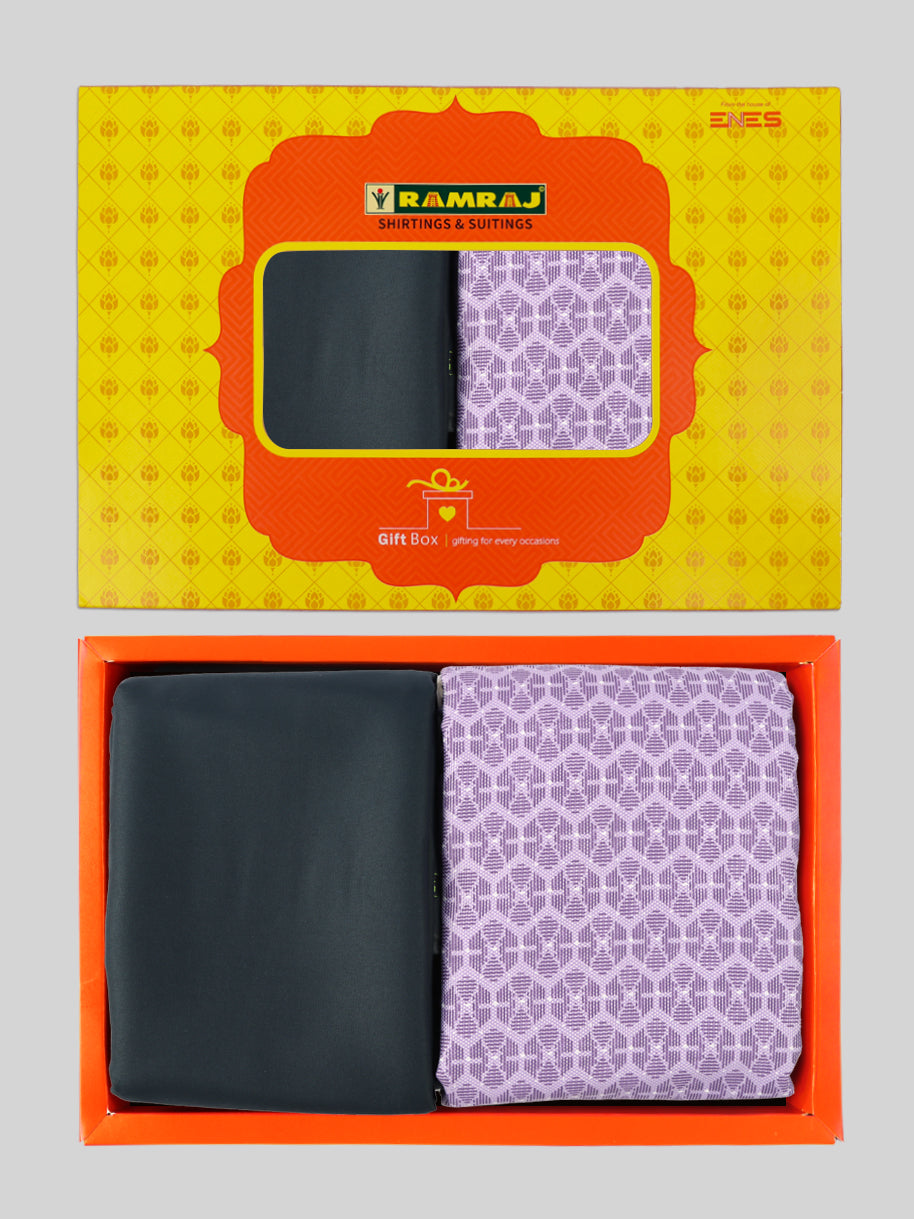 Men Cotton Blend Printed Shirting & Suiting Gift Box GL154