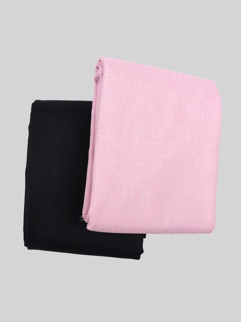 Cotton Plain Pink Shirting & Brown Suiting Gift Box Combo GL73