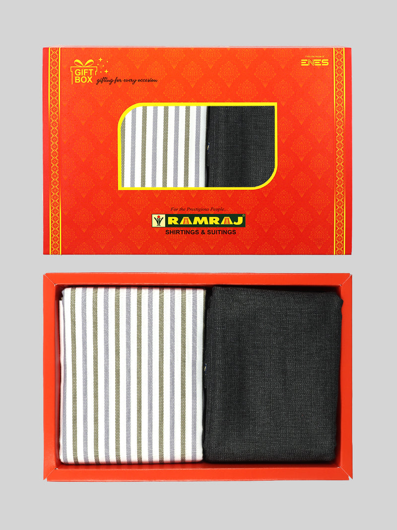 Cotton Stripe Shirting & Suiting Gift Box Combo GL97