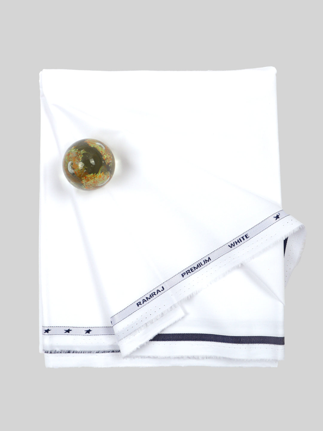 Premium Cotton White Solid Shirting and Suiting Fabric Golden White