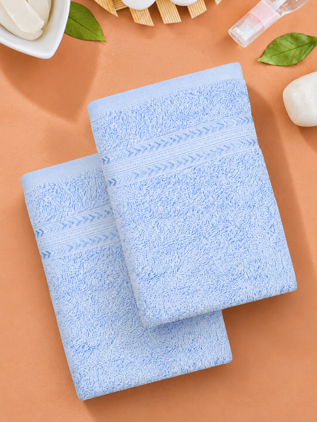 Cotton Bamboo Terry Hand Towel Sky Blue HC6 (Pack of 2)