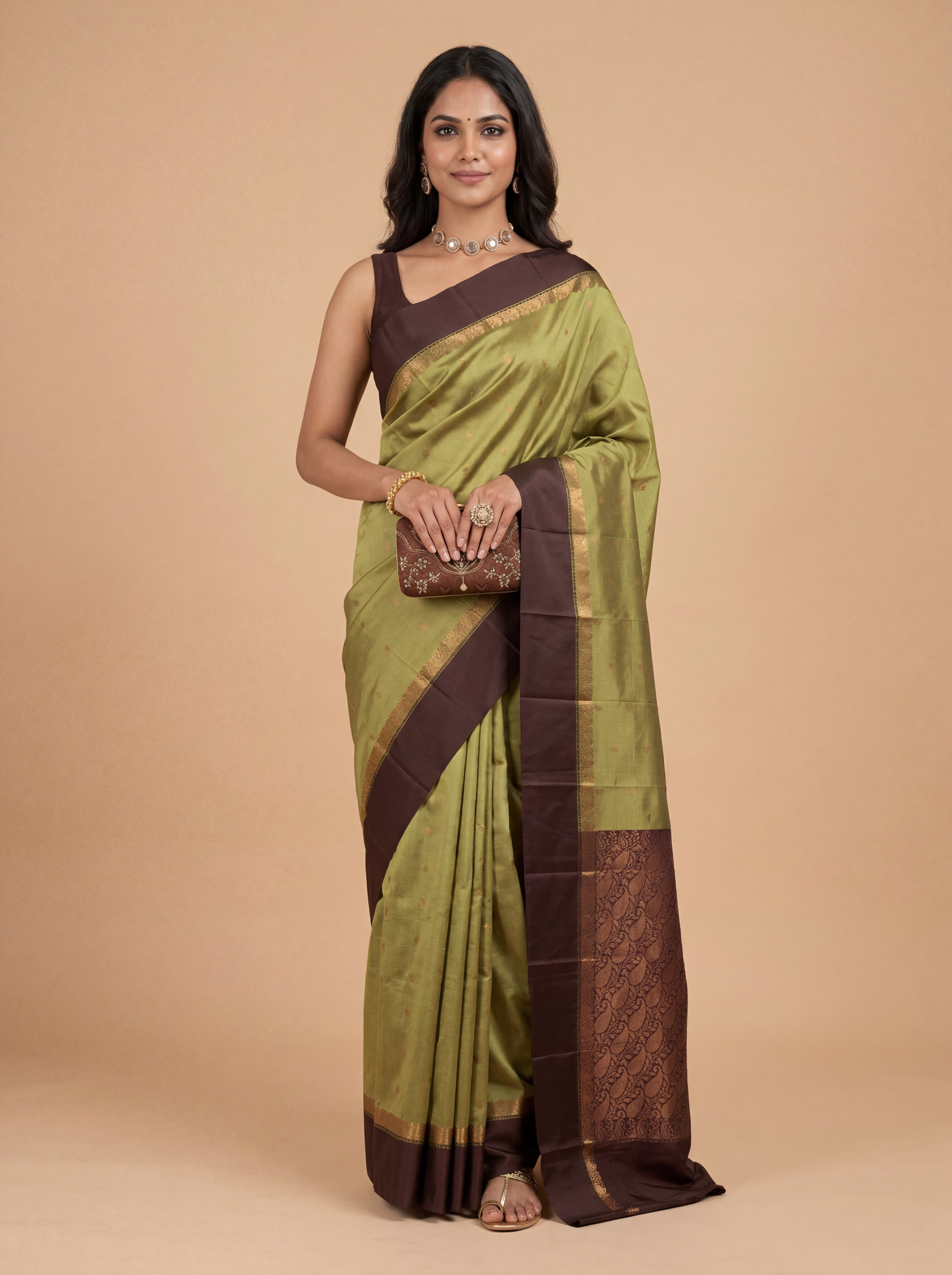 Women Art Silk Mustard Green Saree ASS146