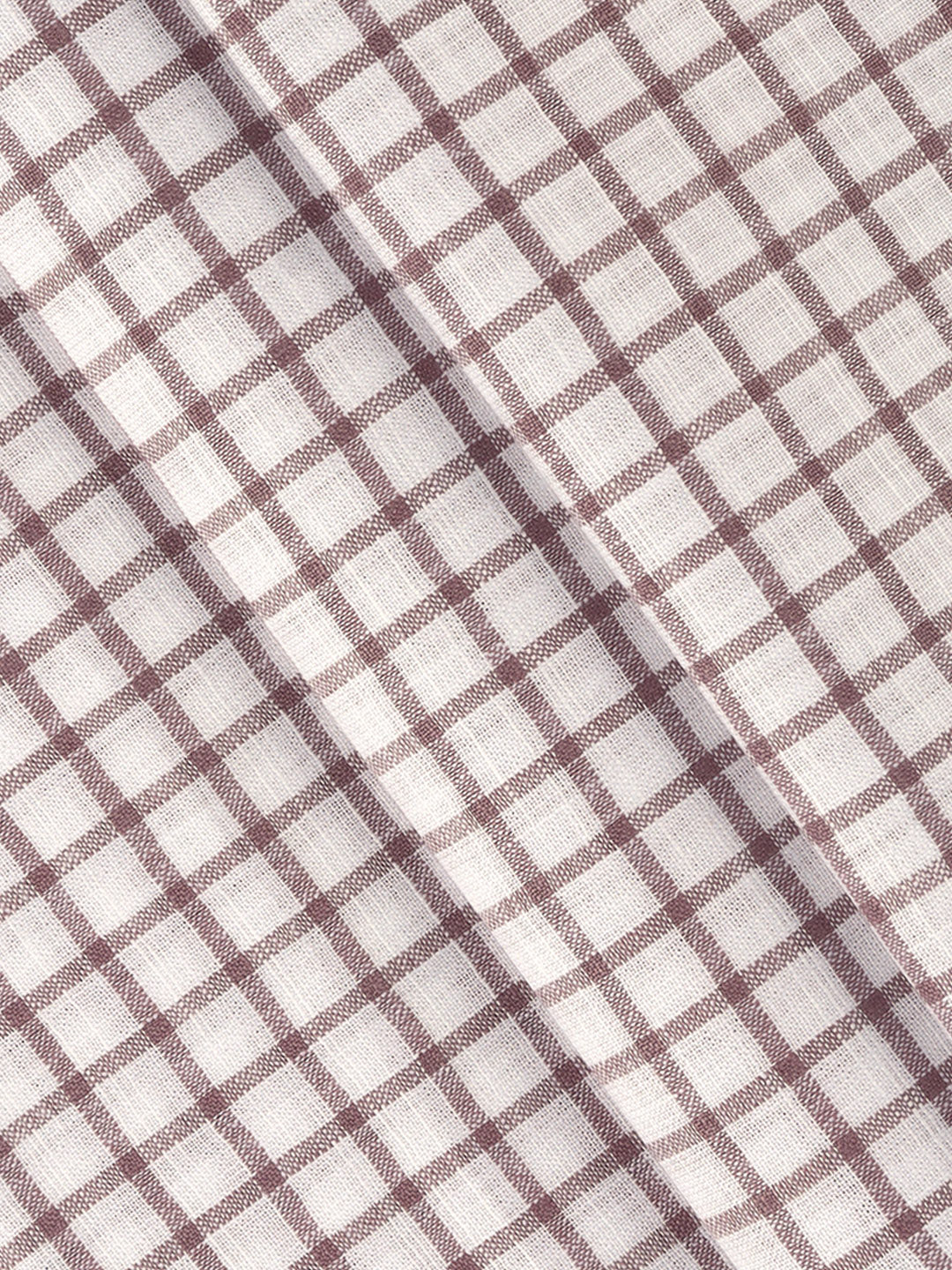 Men Cotton Rich Checked Shirt Fabric White with Dark purple Infinity