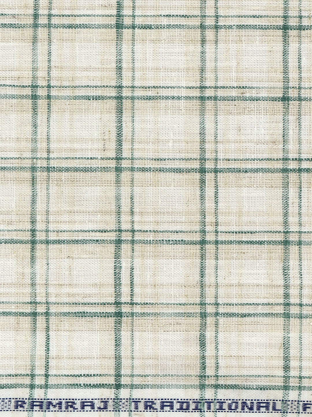 Cotton Rich Checked Green with Light Brown Shirt Fabric High Style