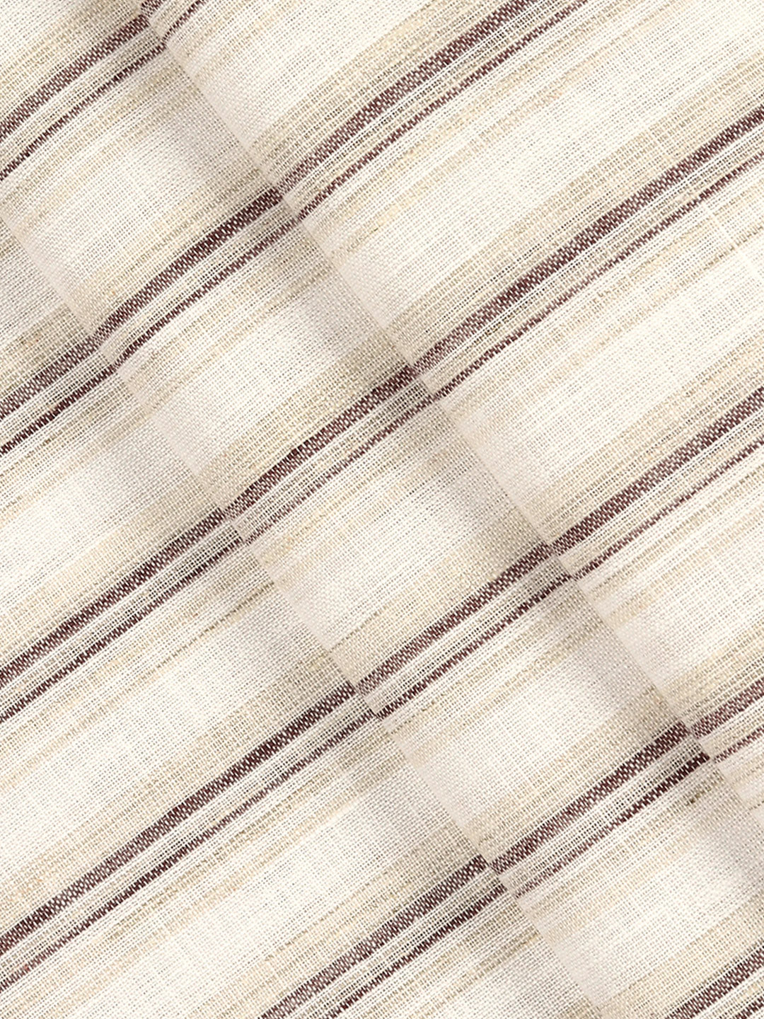 Cotton Blend Striped Shirt Fabric Brown High Style