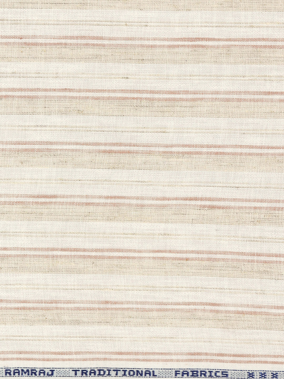 Cotton Blend Striped Shirt Fabric Cream with Brown High Style