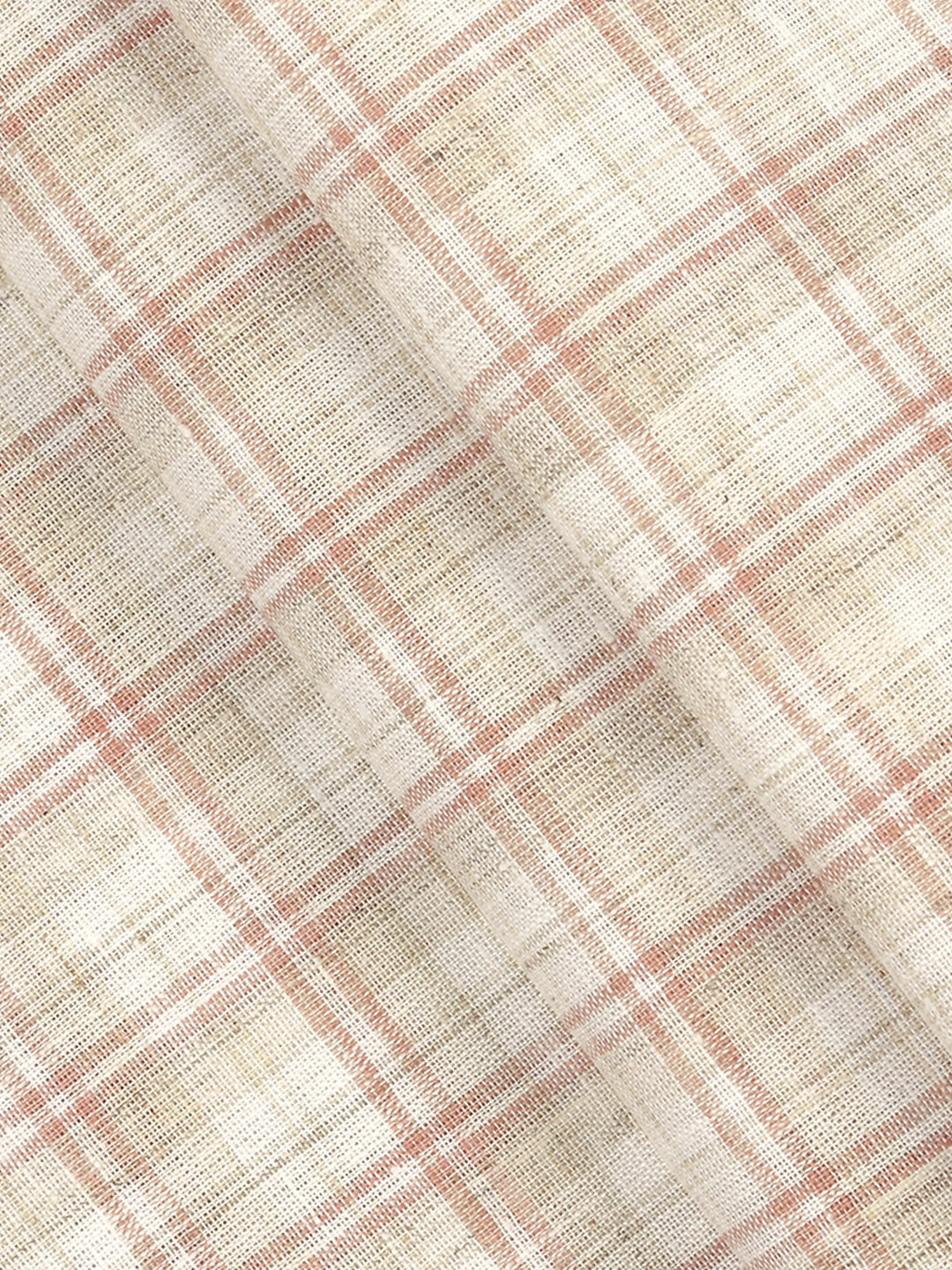 Cotton Rich Checked Shirt Fabric Brown High Style
