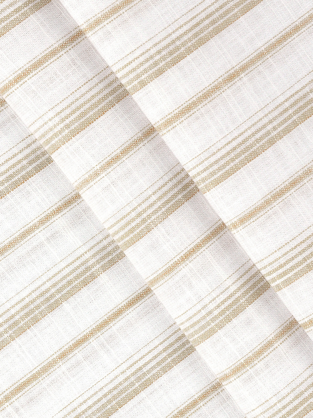 Men Cotton Rich Striped Shirt Fabric White with Brown Infinity