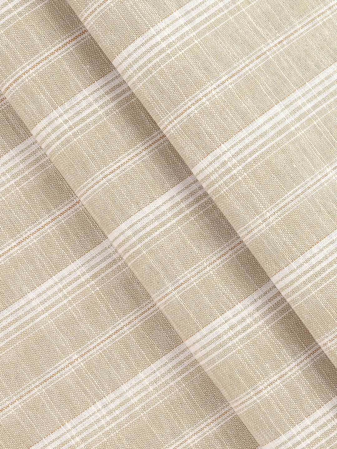 Men Cotton Rich Striped Shirt Fabric Brown Infinity