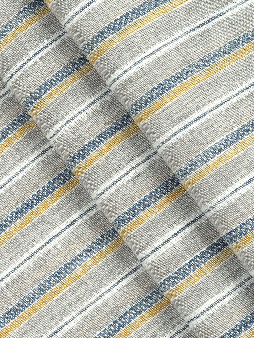 Cotton Blend Self Design Shirt Fabric Grey with Blue High Style