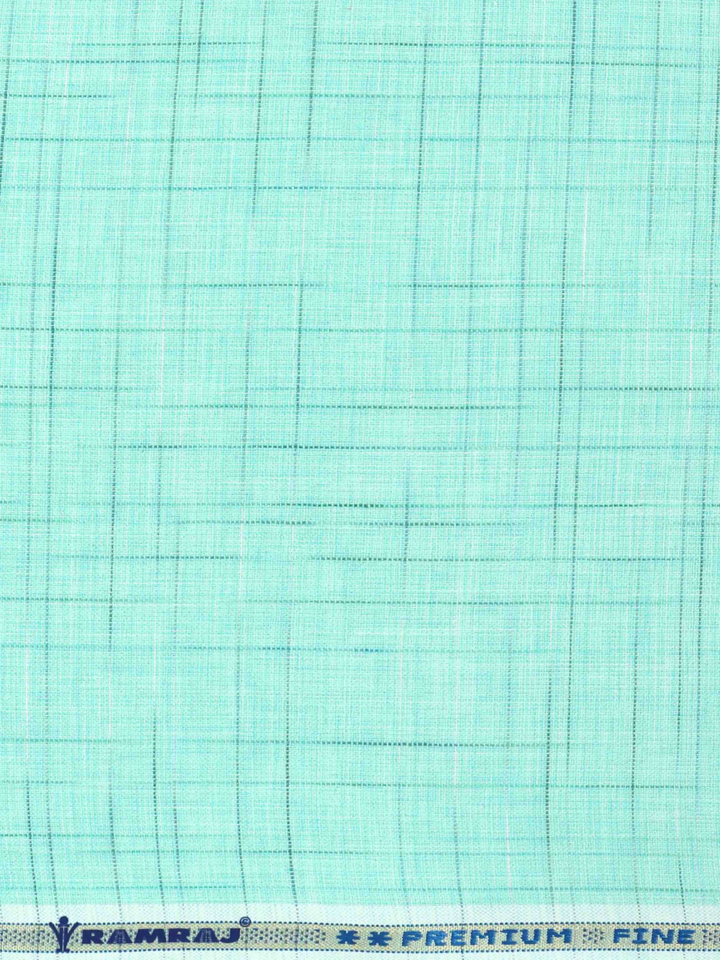 Cotton Colour Plain Shirt Fabric Greenish Blue High Style-Zoom view