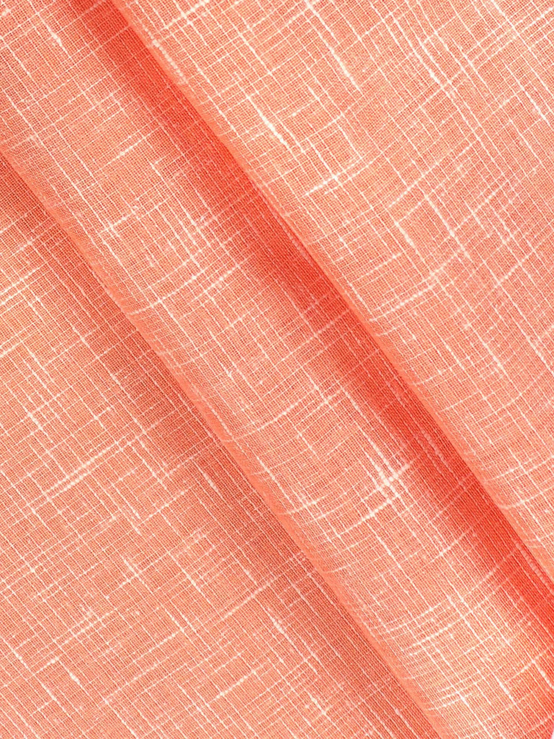 Cotton Orange Checked Shirt Fabric High Style