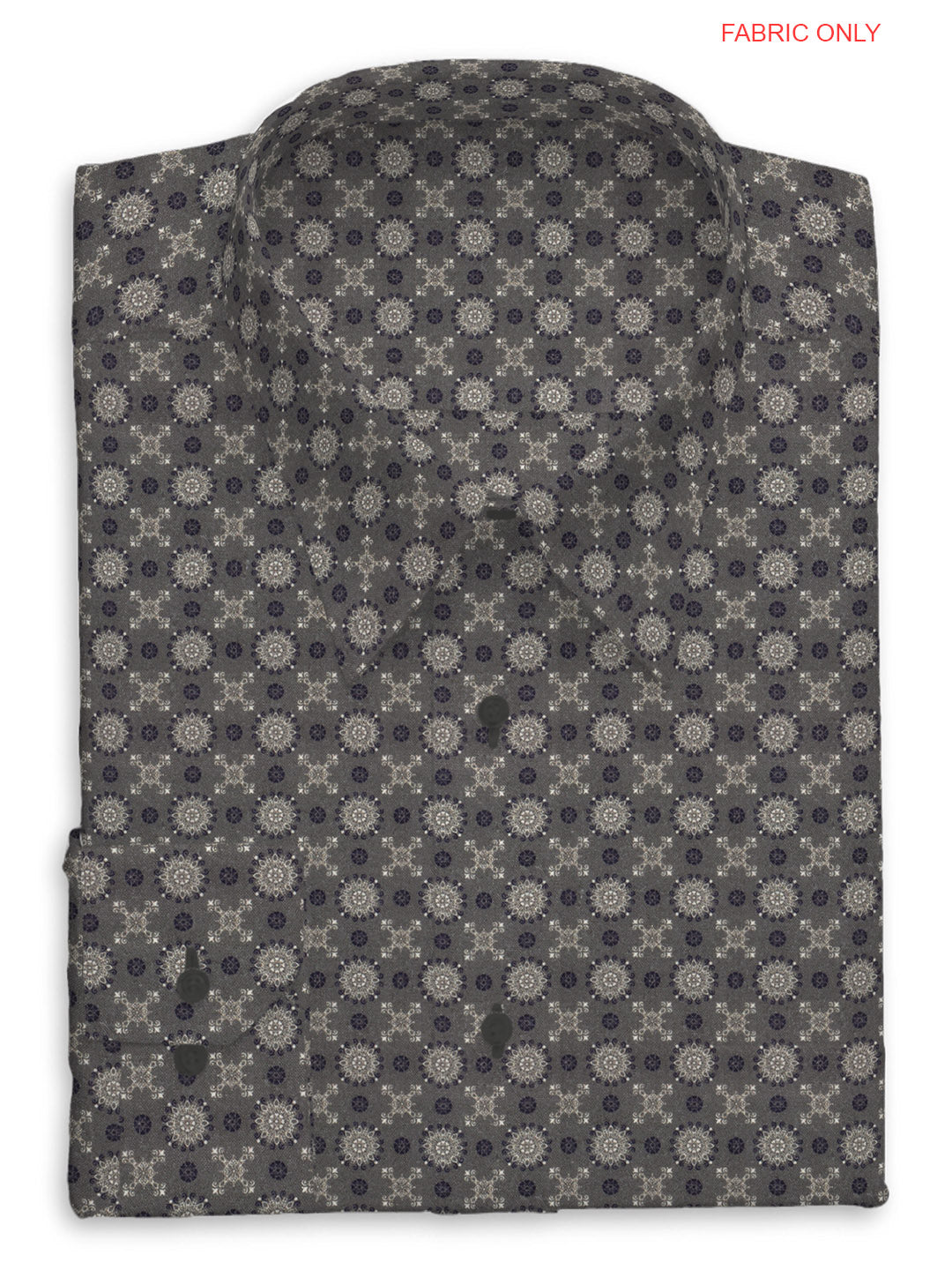 Cotton Printed Grey Colour Shirt Fabric - OSLO