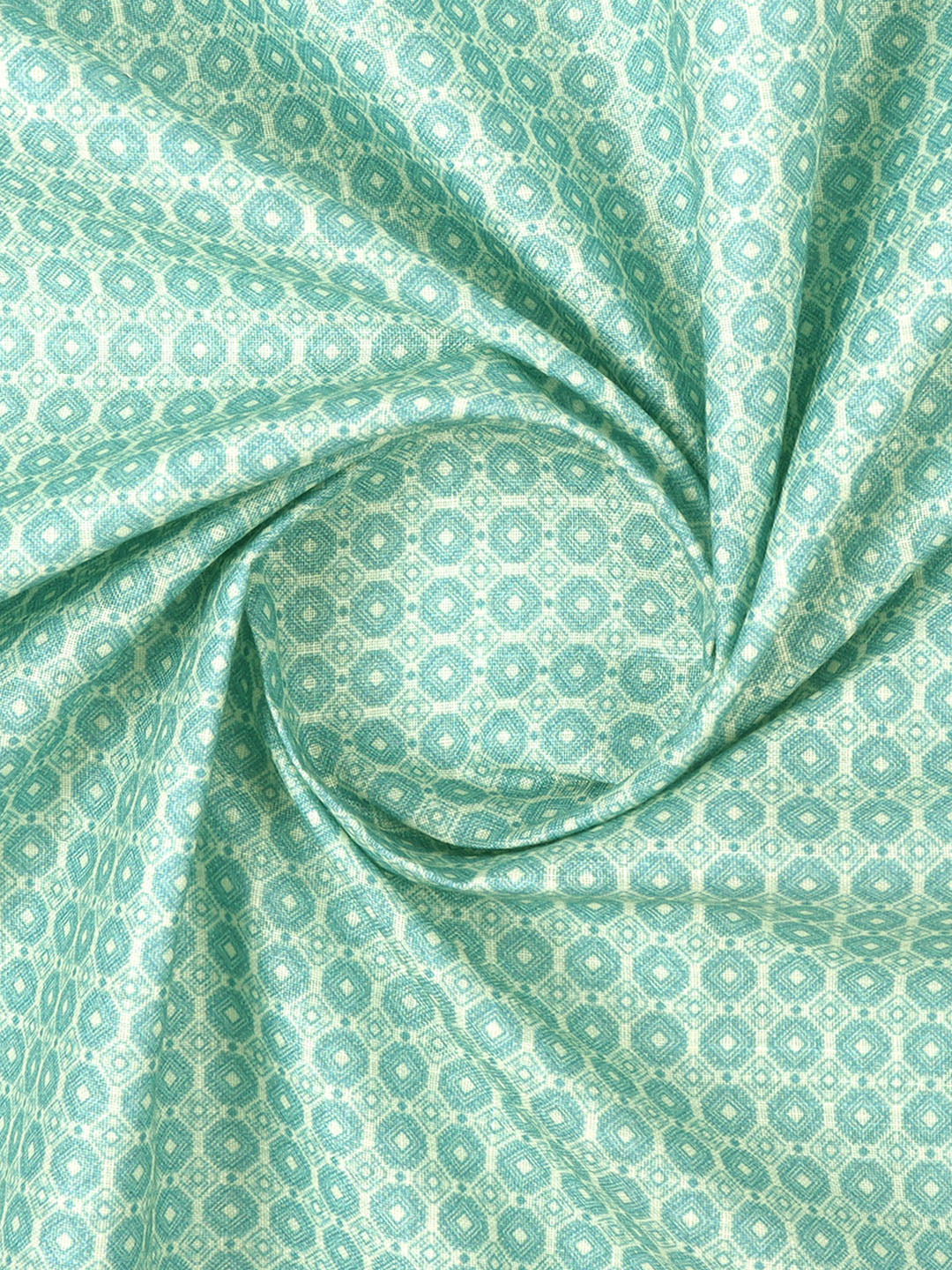Cotton Printed Mint Green Colour Shirt Fabric - OSLO