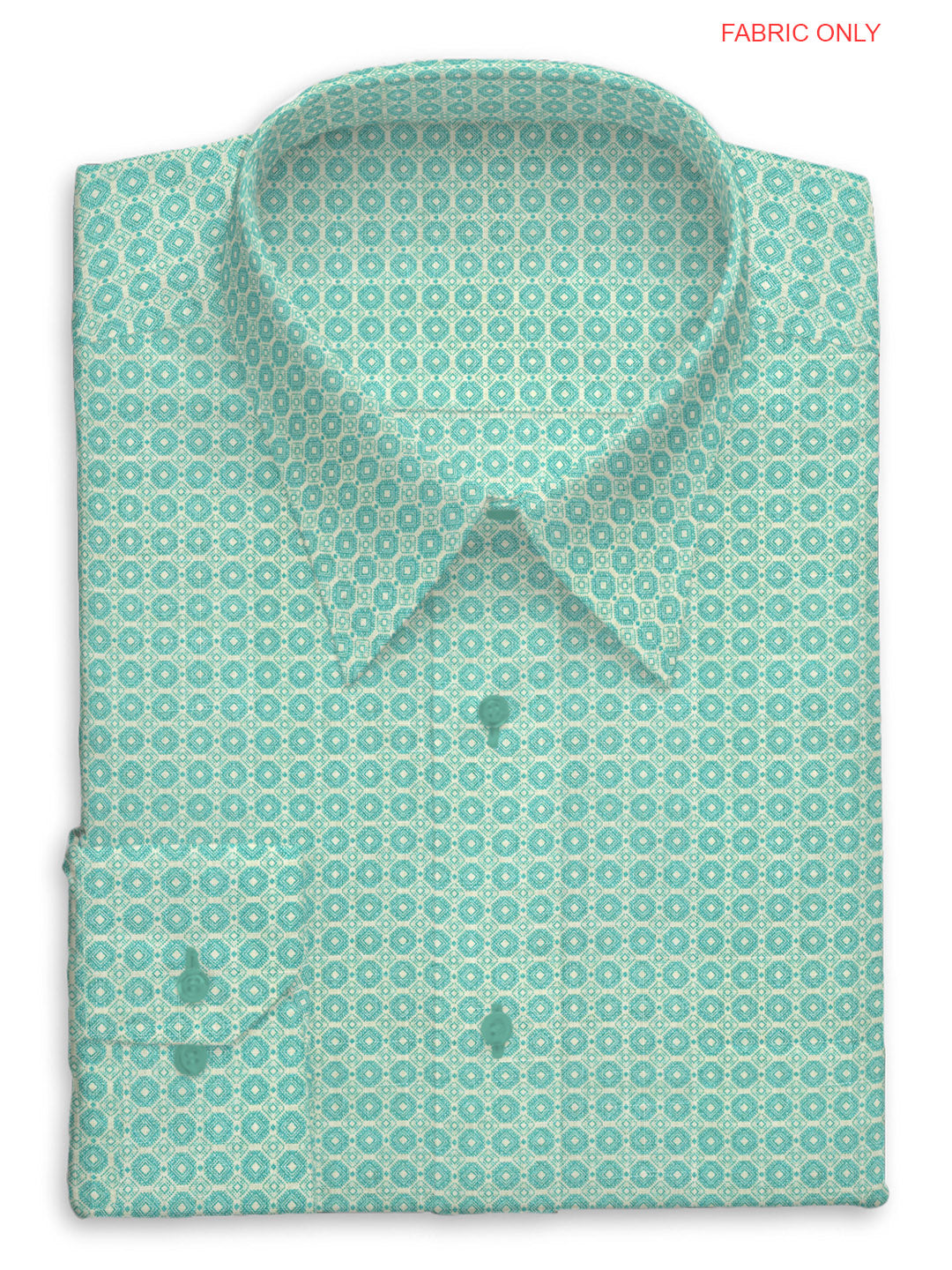 Cotton Printed Mint Green Colour Shirt Fabric - OSLO