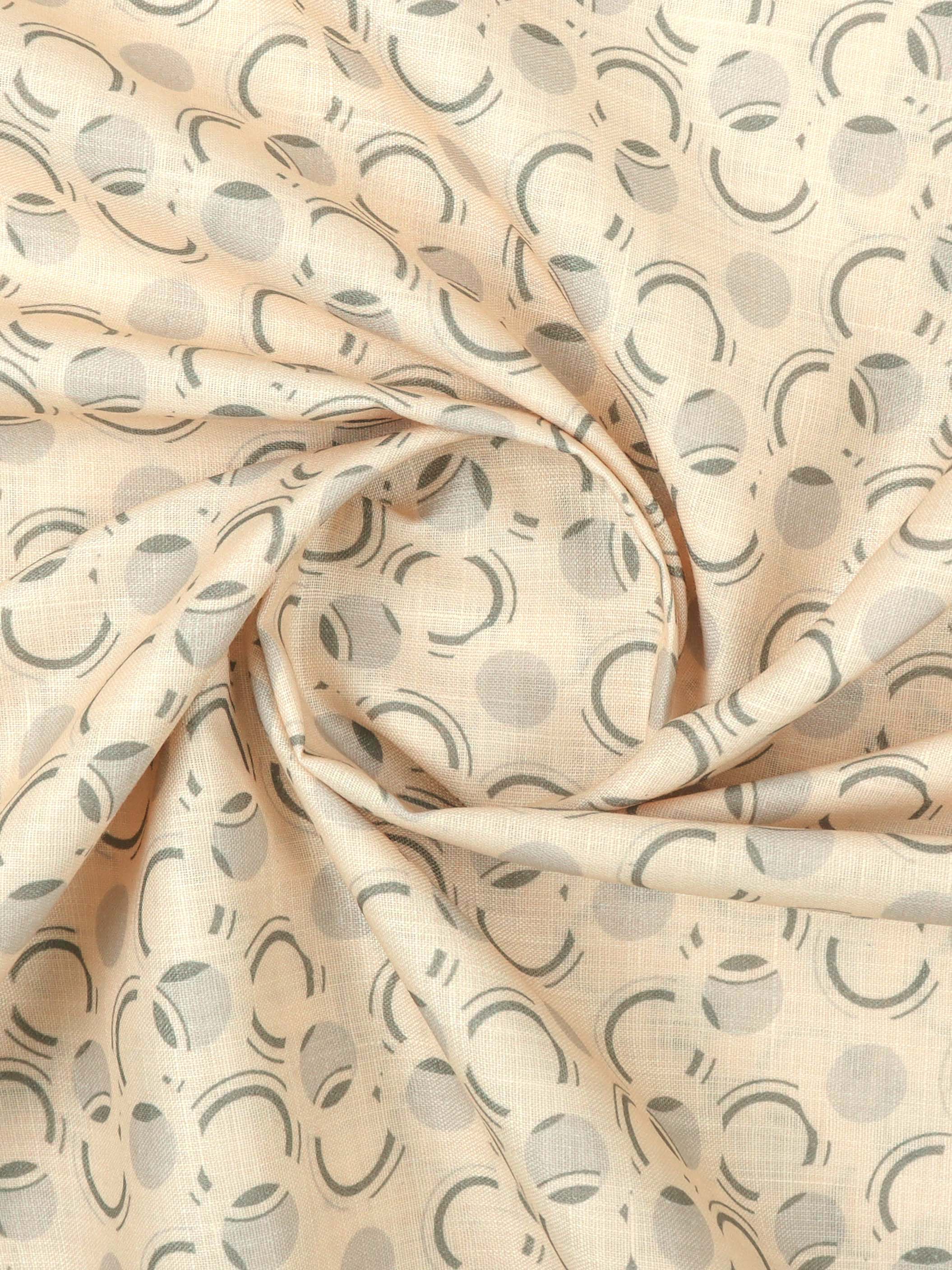 Cotton Printed Sandal Colour Shirt Fabric - OSLO
