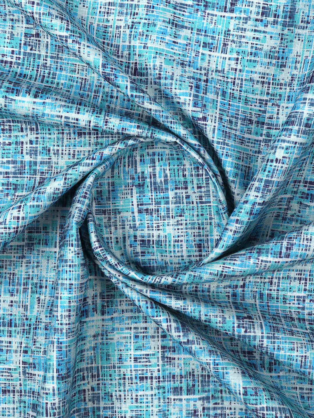 Cotton Printed Blue Colour Shirt Fabric - OSLO