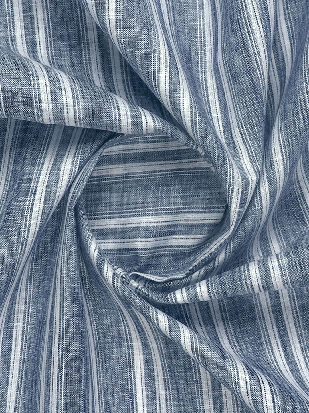 Men Cotton Rich Striped Shirt Fabric Dark Blue Galaxy Art