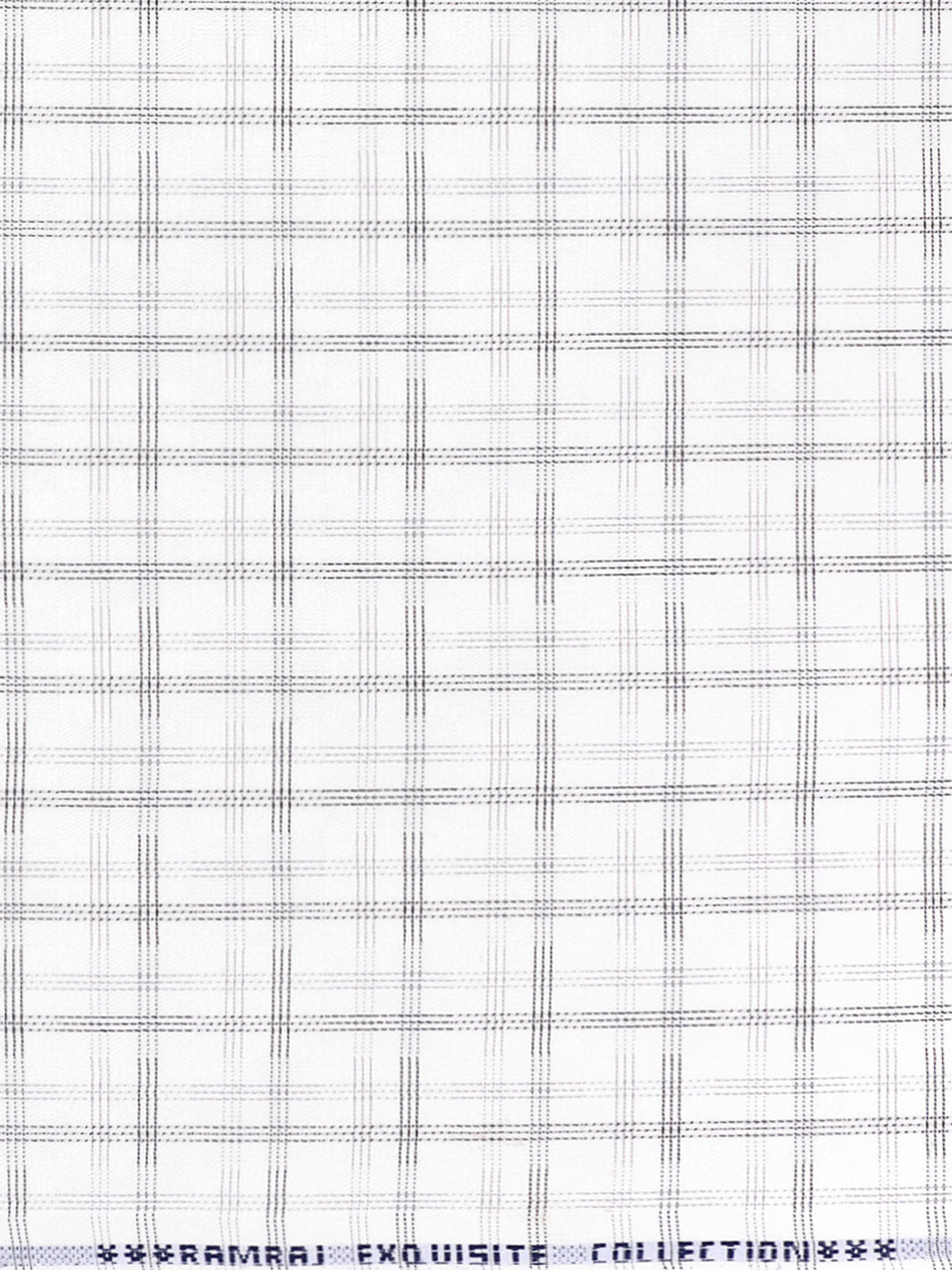 Mens Cotton Rich Checked Shirt Fabric White with Black High Style