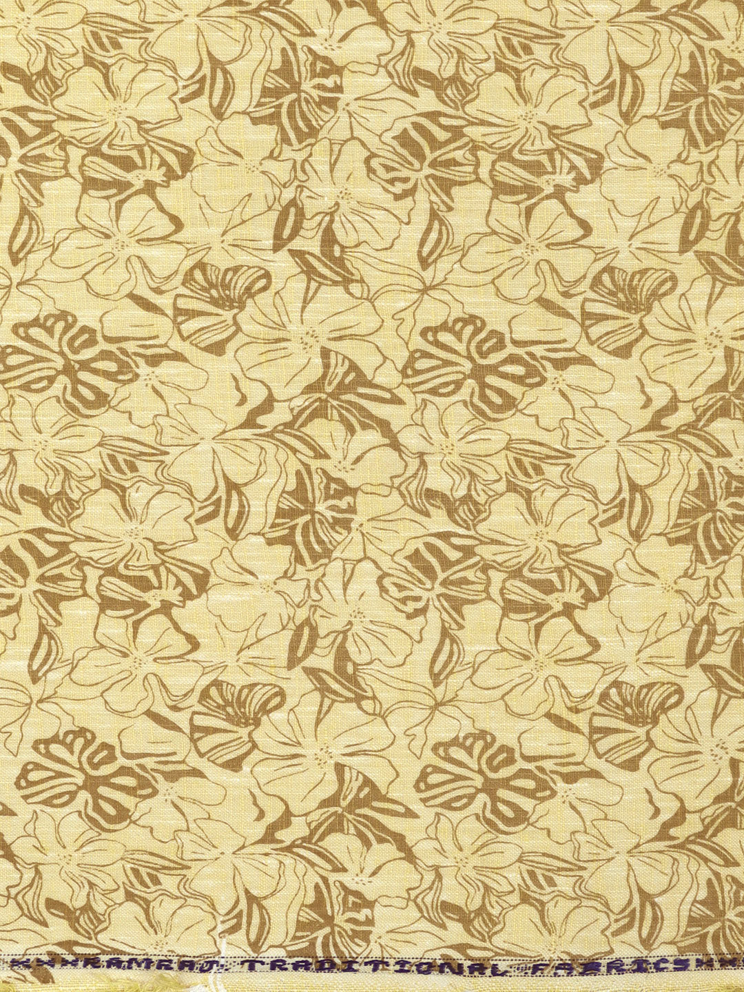 Men 100% Cotton Yellow Printed Shirt Fabric Alright Print