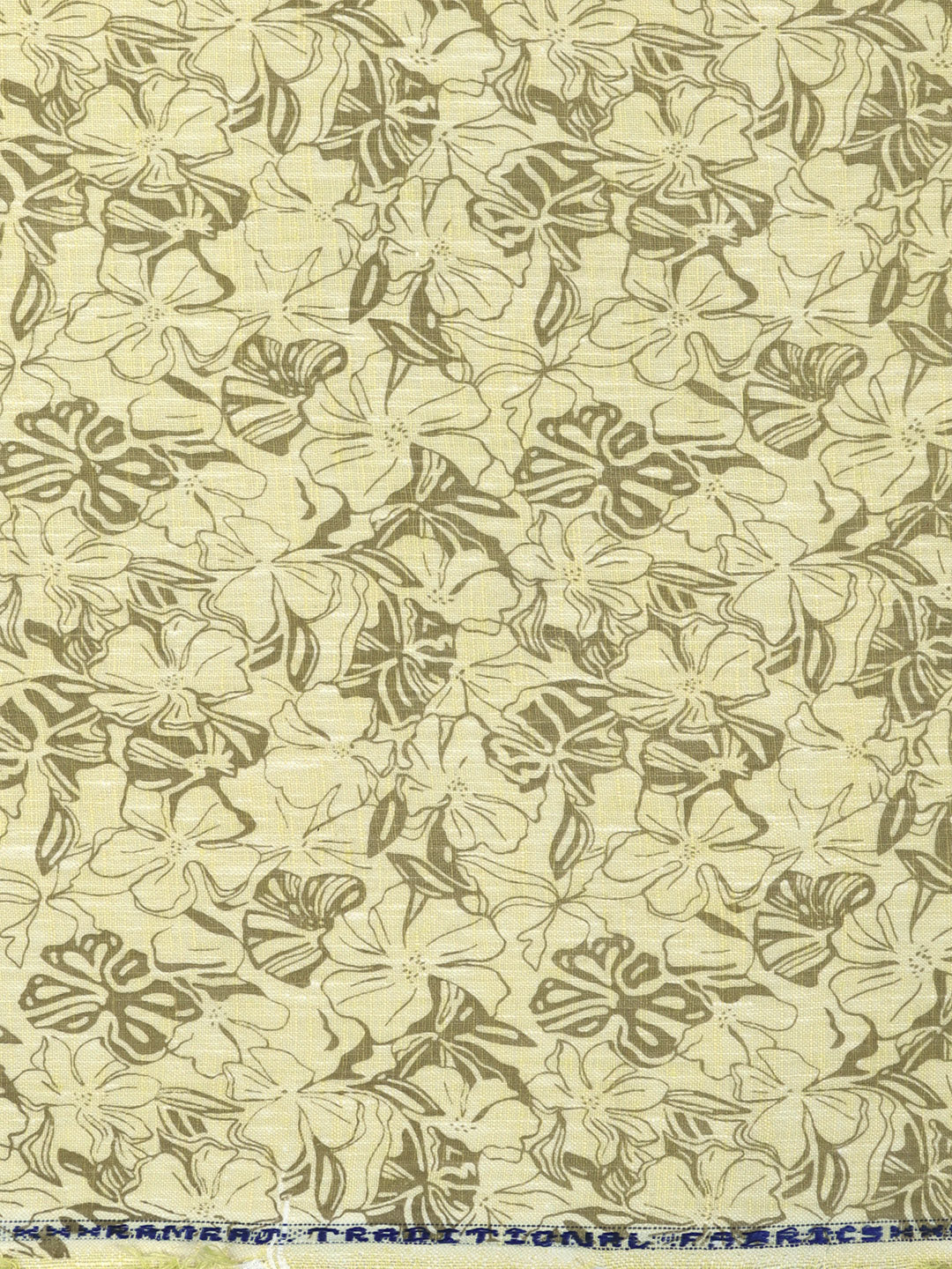 Men Cotton Rich Printed Shirt Fabric Yellow Hi Tech
