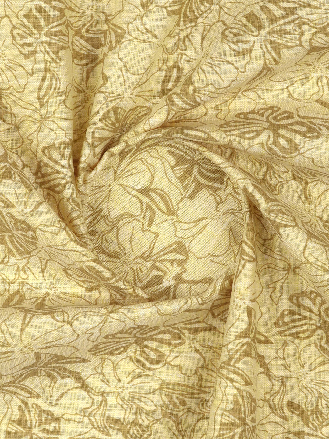 Men 100% Cotton Yellow Printed Shirt Fabric Alright Print