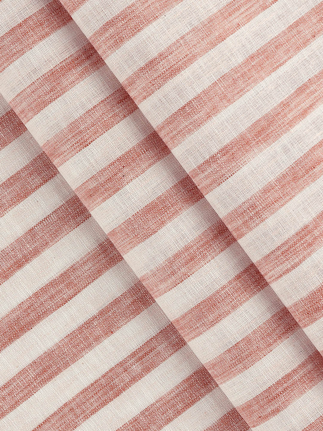 Men Cotton Rich Striped Shirt Fabric Orange High Style