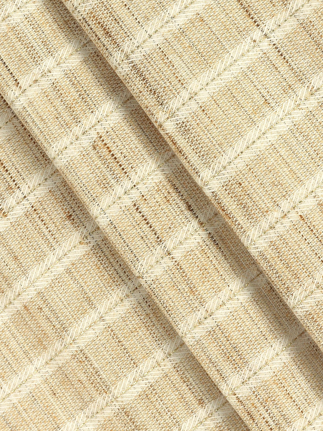 Cotton Rich Self Design Shirt Fabric Brown HI-Tech