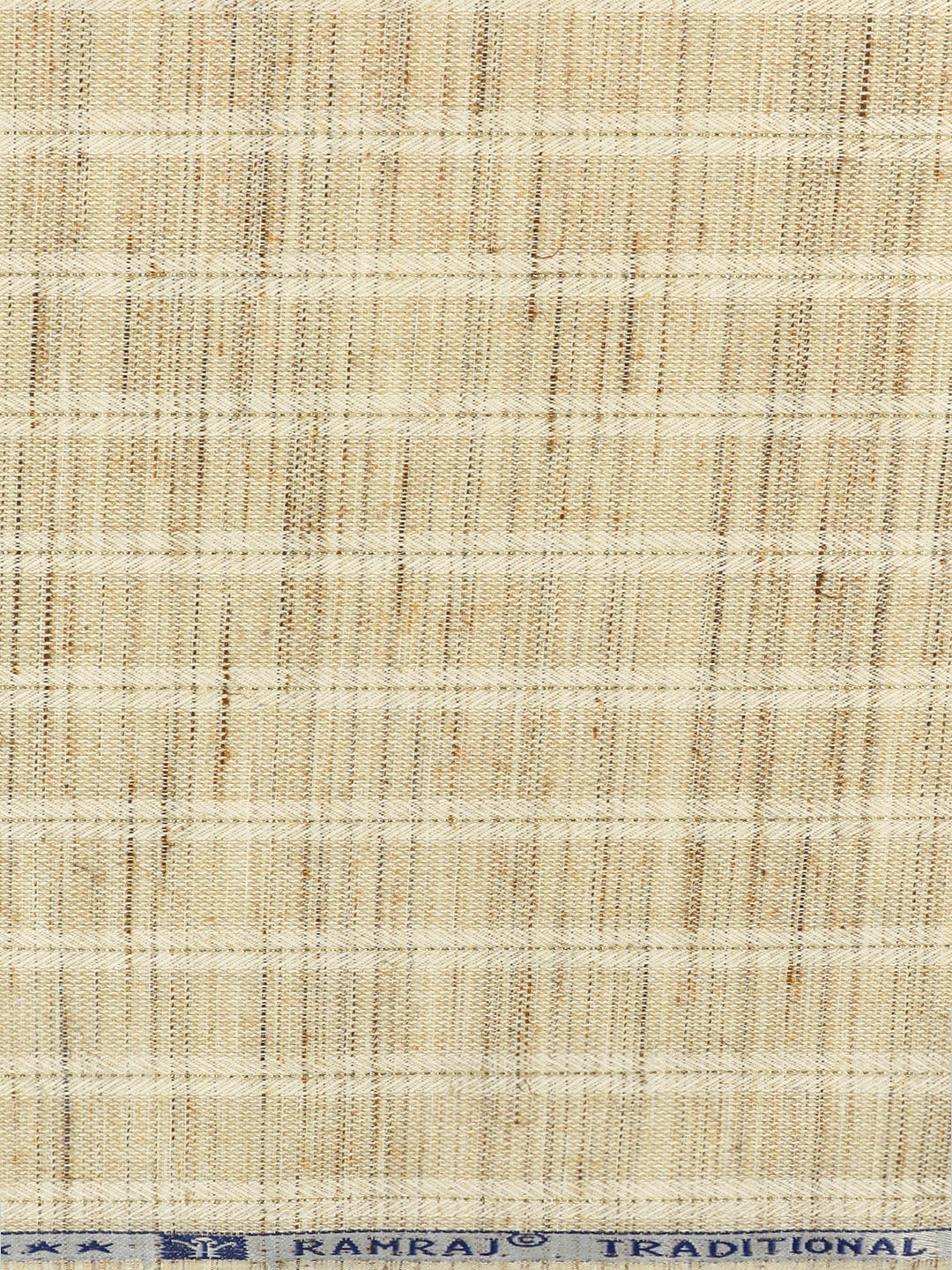 Cotton Rich Self Design Shirt Fabric Brown HI-Tech