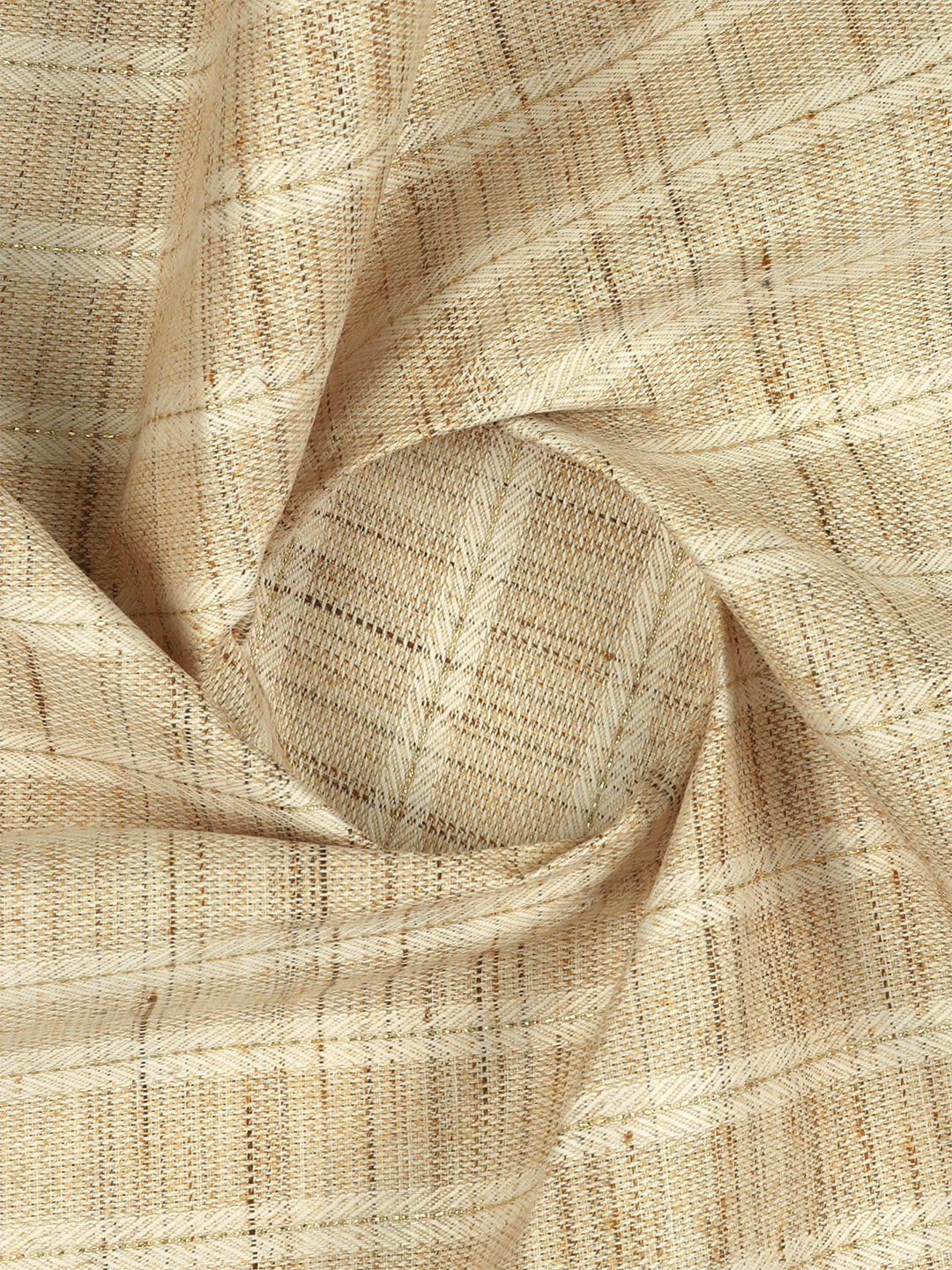 Cotton Rich Self Design Shirt Fabric Brown HI-Tech