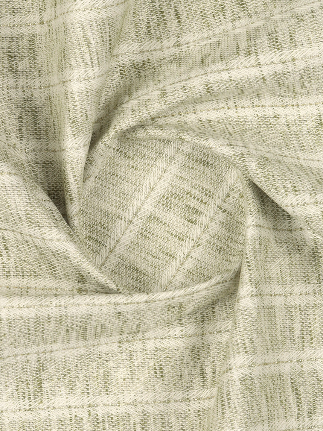 Cotton Rich Self Design Shirt Fabric Green HI-Tech