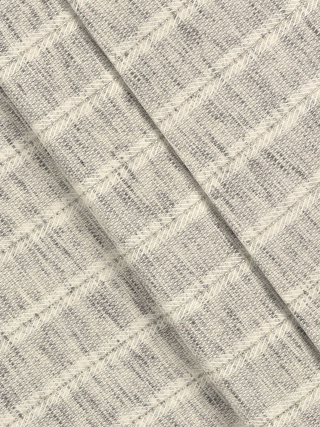 Cotton Rich Self Design Shirt Fabric Grey HI-Tech