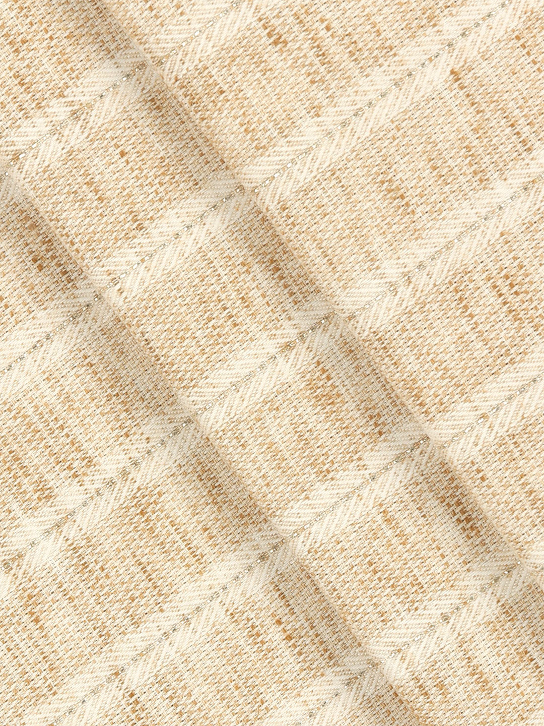Cotton Rich Brown Self Design Shirt Fabric HI-Tech